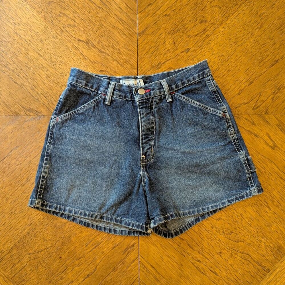 Vintage 90s ENUF Denim Carpenter Workwear Shorts Size 7/8 Utility Hammer Loop